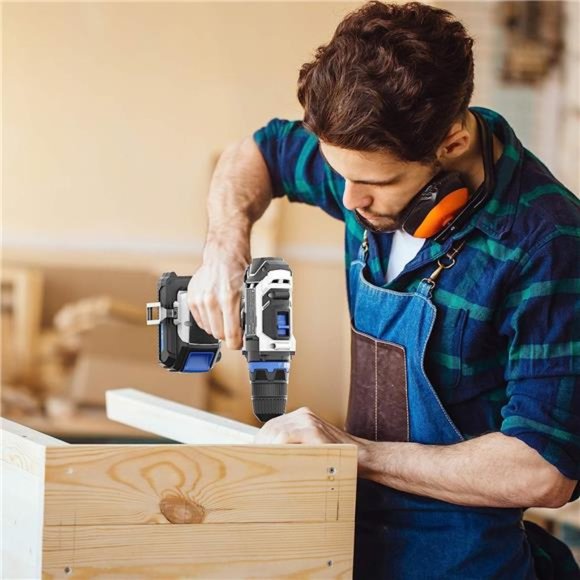 20V MAX Cordless Drill Set, Drill kit with Lithium-Ion and charger,3/8 inches - Picture 6 of 6